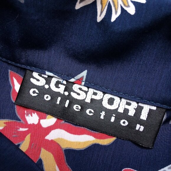 Vintage S.G. Sport Sun Moon Stars Ouer Space Polyester Disco Shirt - Picture 3 of 4